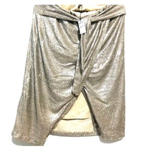Express skirt sequined gold size 12